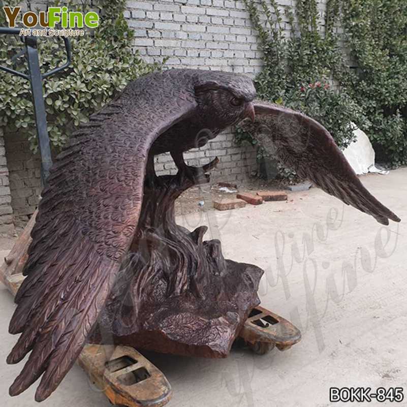 Life Size Cast Bronze Owl Statue with Base Suppliers BOKK-845
