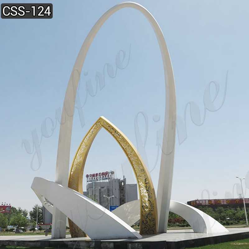 Contemporary Large Stainless Steel Garden Sculpture Project Suppliers CSS-124