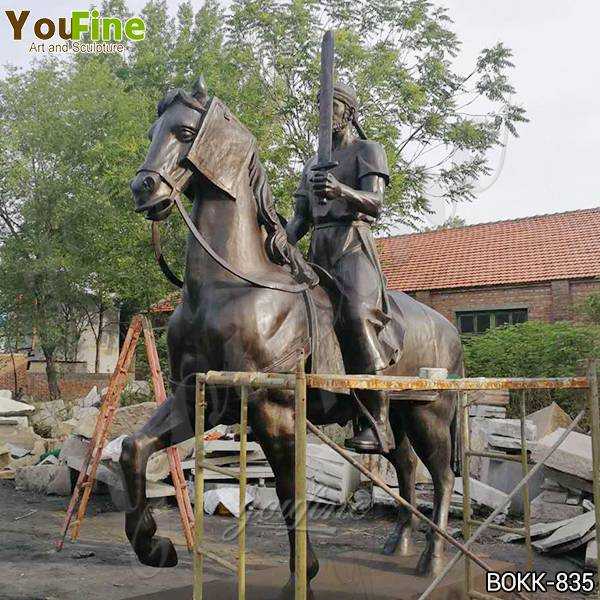 Custom Made Bronze Knight on Horse Statue for Sale