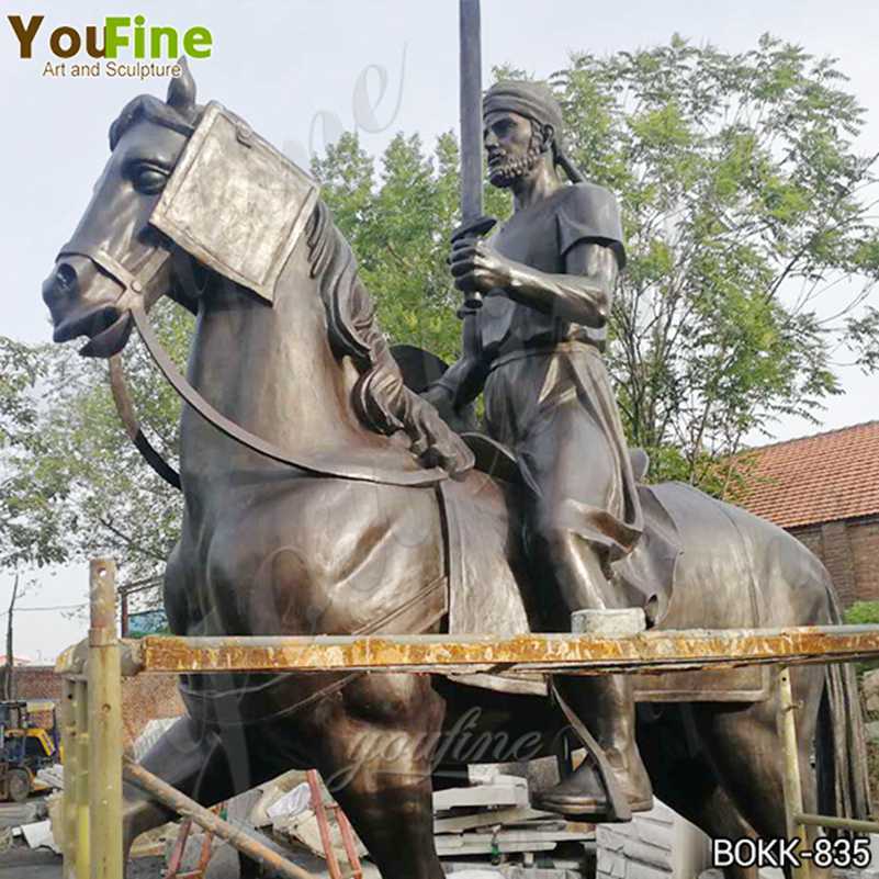 Custom Made Outdoor Bronze Knight on Horse Statue for Sale BOKK-835