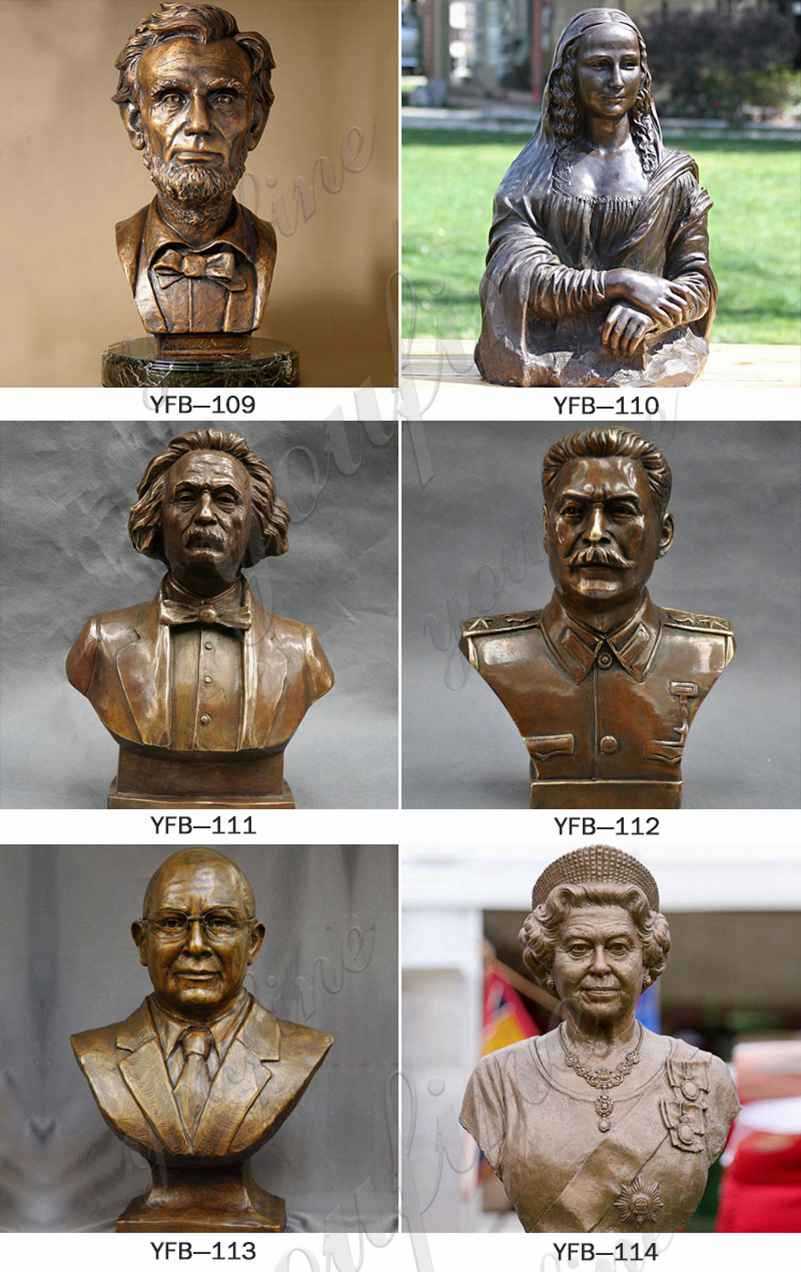 Custom bronze bust sculpture for sale