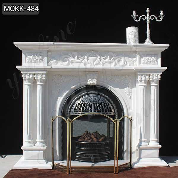 Exquisite Marble Fireplace Customized Hand carved French Design Supplier MOKK-484