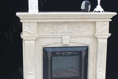 Exquisite Hand carved French Design Flower Marble Fireplace Supplier MOKK-485