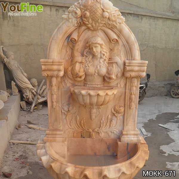Exquisite Outdoor Red Marble Water Wall Fountain Factory Supply