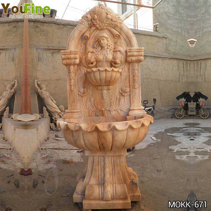 Exquisite Outdoor Red Marble Water Wall Fountain Factory Supply MOKK-671