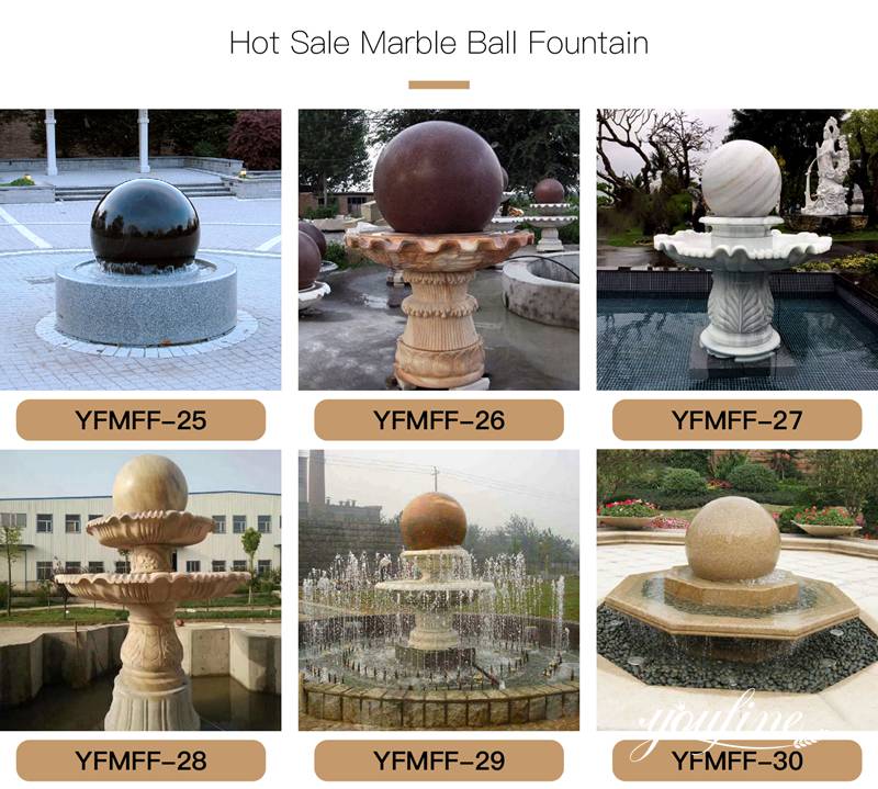 Floating Stone Rolling Sphere Garden Water Fountain