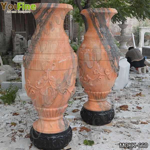 Garden Red Marble Flower Pots Outdoor Decoration planter for Sale MOKK-660