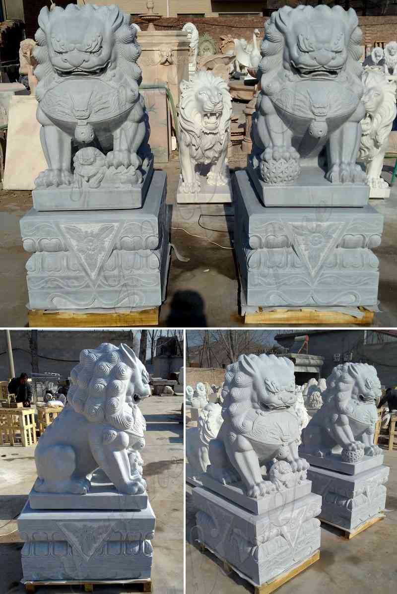 Hand Carved Stone Lion Statue for Front Porch Suppliers