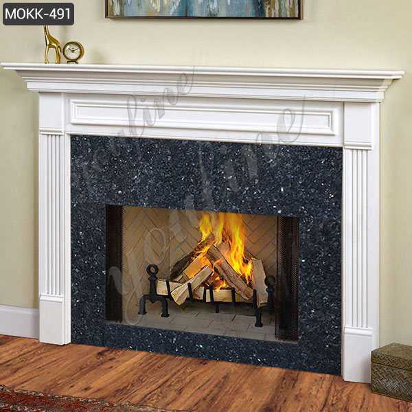 Hand Carved Marble Stone Fireplace White Indoor Modern for Sale MOKK-491