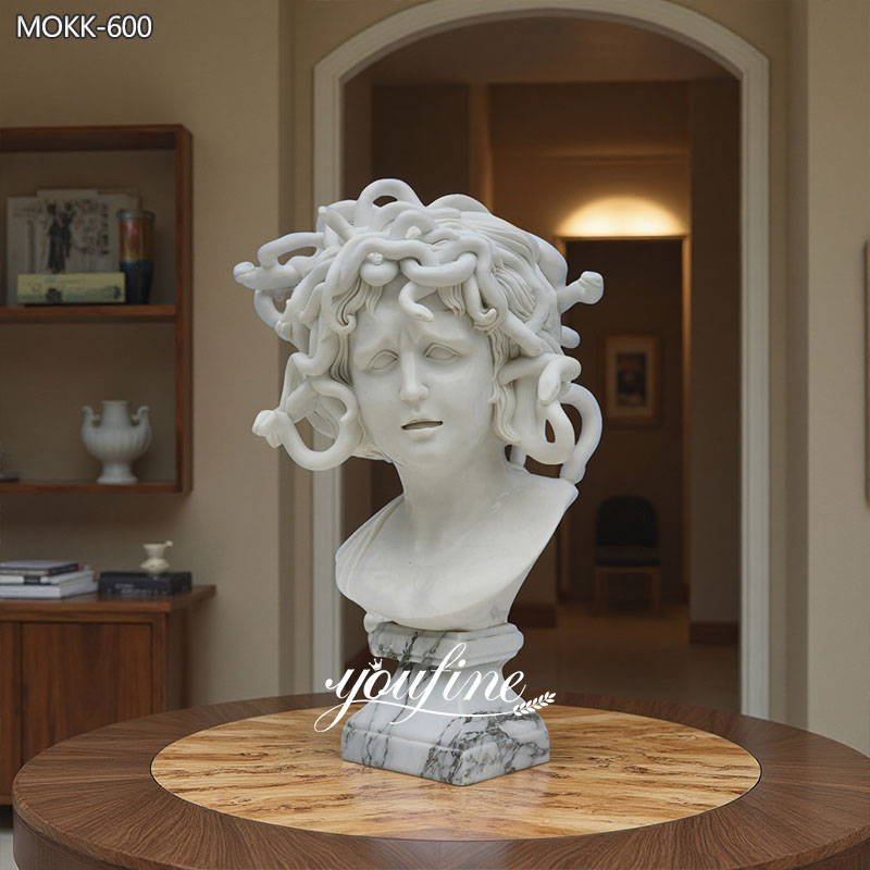 Hand Carved Marble Medusa Head Bust MOKK-600