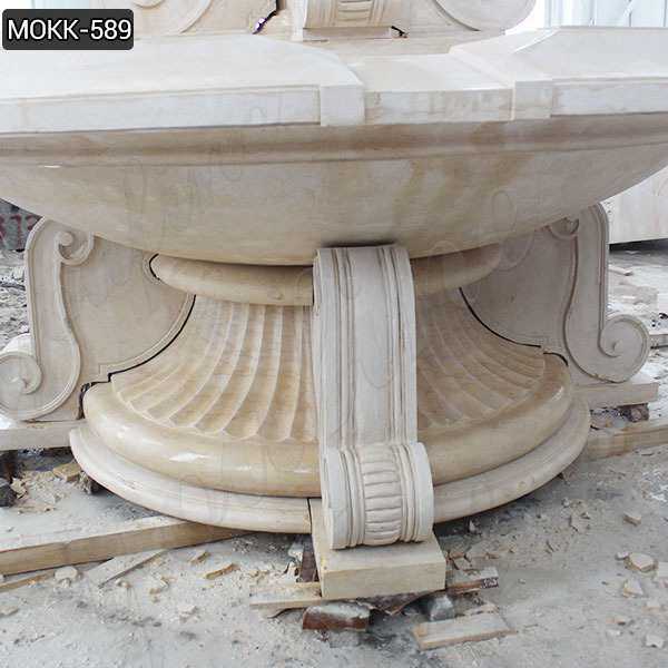 Large Natural Beige Marble Water Fountain