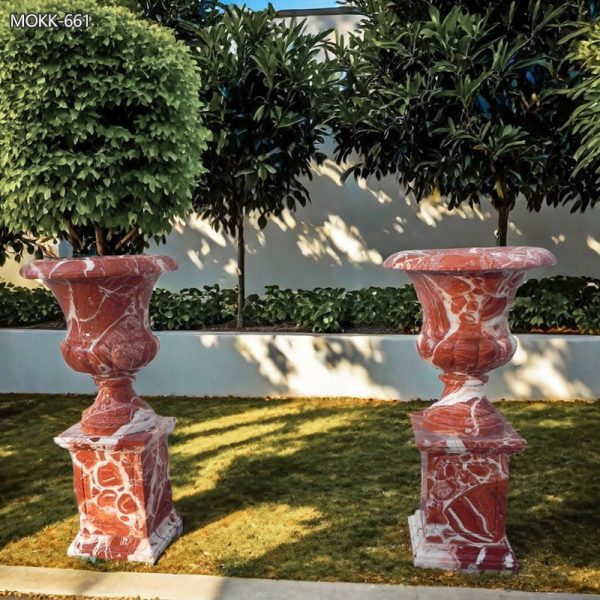 Large Size Garden Marble Flower Pots Outdoor Decoration planter for Sale MOKK-661
