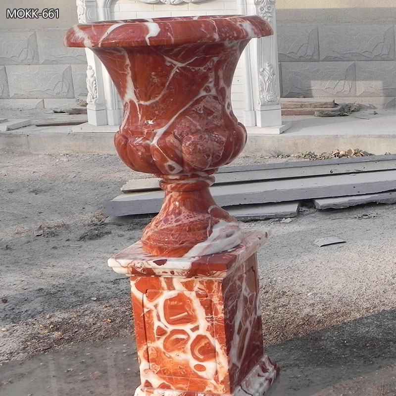Large Size Garden Marble Flower Pots Outdoor Decoration planter for Sale MOKK-661