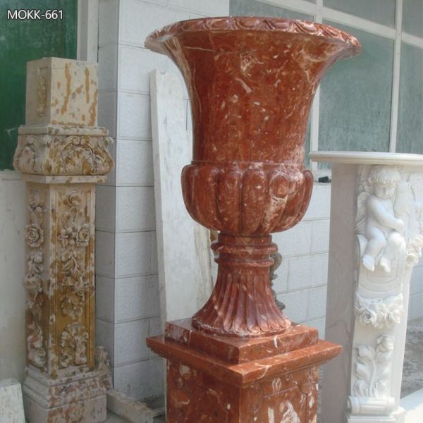 Large Size Garden Marble Flower Pots Outdoor Decoration planter for Sale MOKK-661