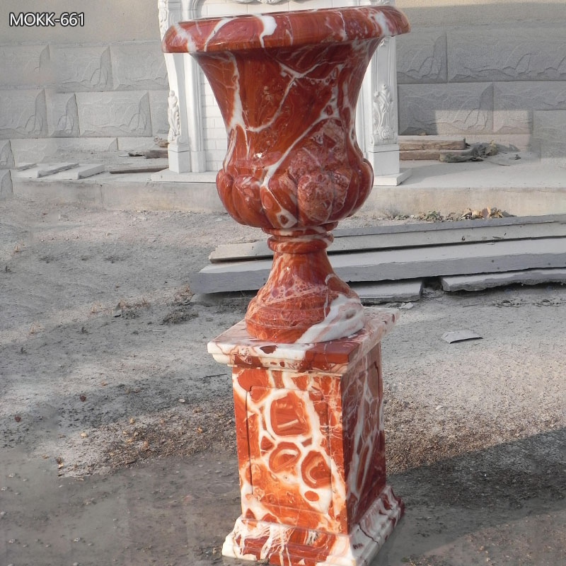 Large Size Garden Marble Flower Pots Outdoor Decoration planter for Sale MOKK-661