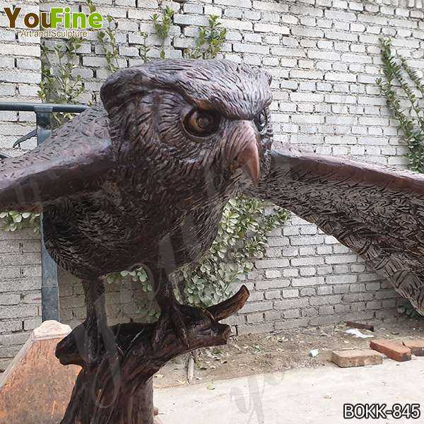 Life Size Cast Bronze Owl Statue with Base