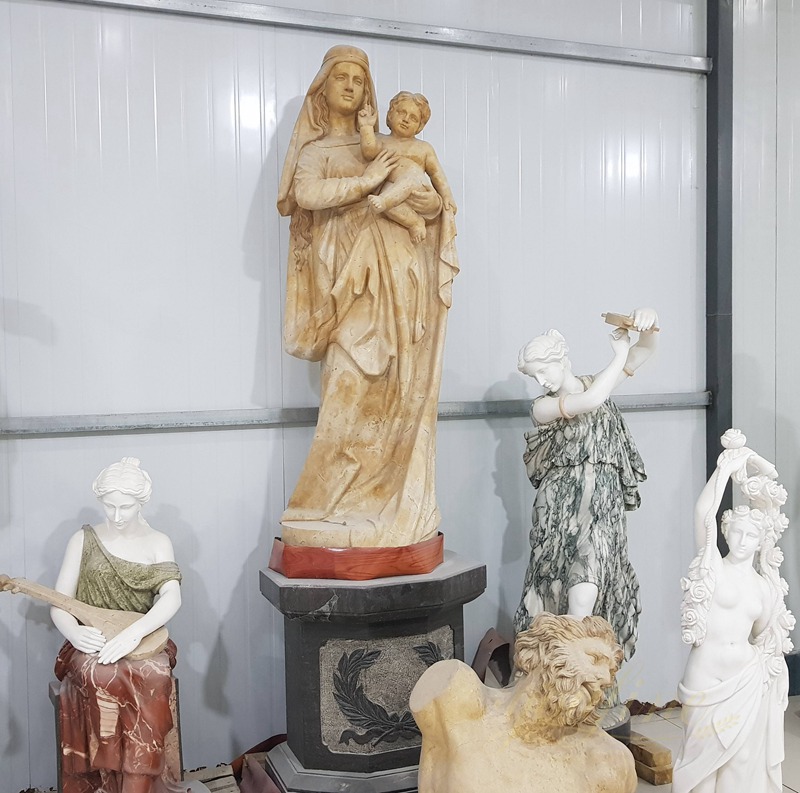Life Size Marble Catholic Statue of Madonna and Child for Garden CHS-731