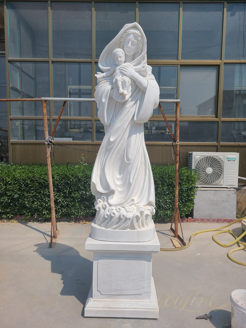 Life Size Marble Catholic Statue of Madonna and Child for Garden CHS-731