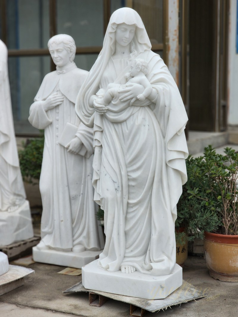 Life Size Marble Catholic Statue of Madonna and Child for Garden CHS-731