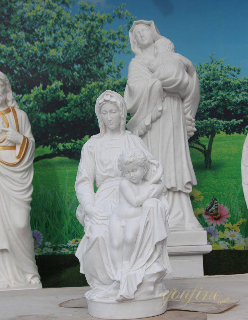 Life Size Marble Catholic Statue of Madonna and Child for Garden CHS-731
