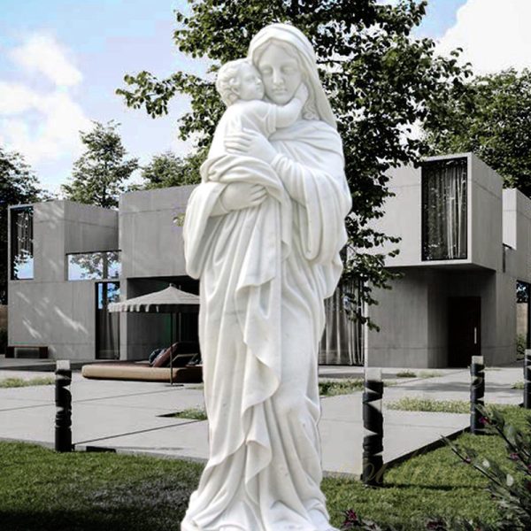 Life Size Marble Catholic Statue of Madonna and Child for Garden CHS-731