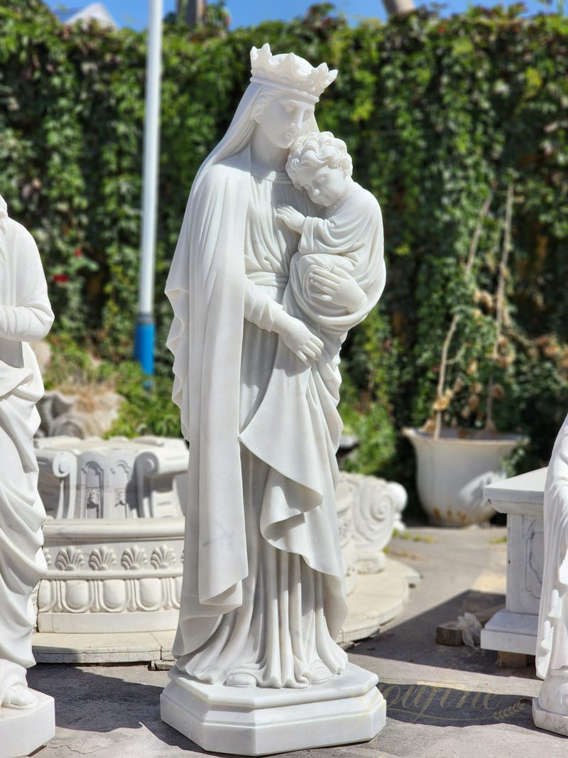 Life Size Marble Catholic Statue of Madonna and Child for Garden CHS-731