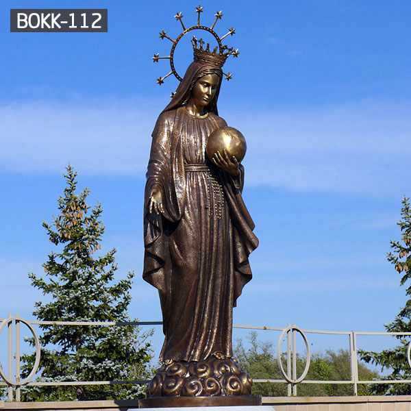 Lowest Price Catholic Antique Bronze Virgin Mary Statue for Church Decoration BOKK-112