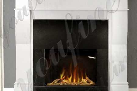 Minimalist Design Marble Stone Fireplace White Modern for Sale MOKK-490