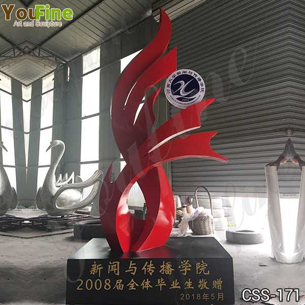 Modern Abstract Stainless Steel Sculpture for School