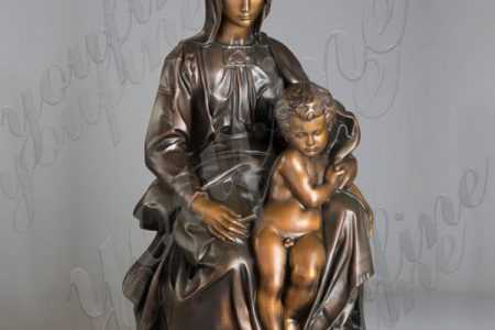 Outdoor Catholic Casting Bronze Mary Statue Holding Baby Jesus Supplier BOKK-608