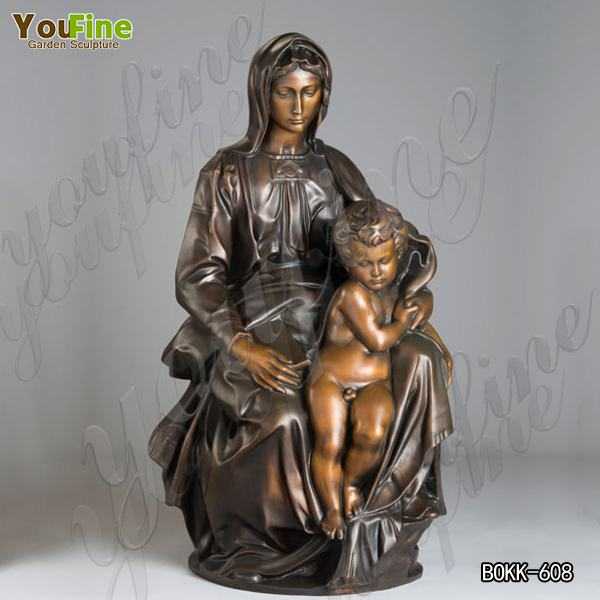 Outdoor Catholic Casting Bronze Mary Statue Holding Baby Jesus Supplier BOKK-608