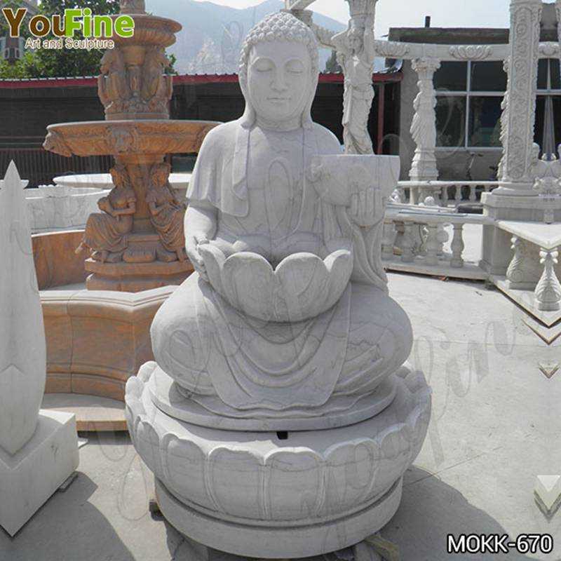 Life Size Outdoor White Marble Buddha Fountain for Sale MOKK-670