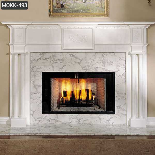 Simple Design Marble Fireplace White Home Indoor Decoration MOKK-493