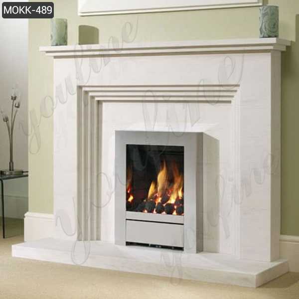 Morden Design Fireplace White Modern Marble Stone for Sale MOKK-489