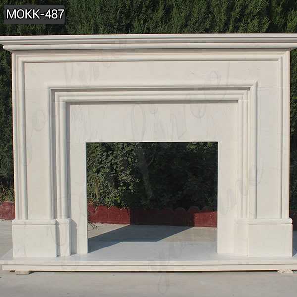 Simple Fireplace Modern Stone Design White marble Stone for Sale MOKK-487