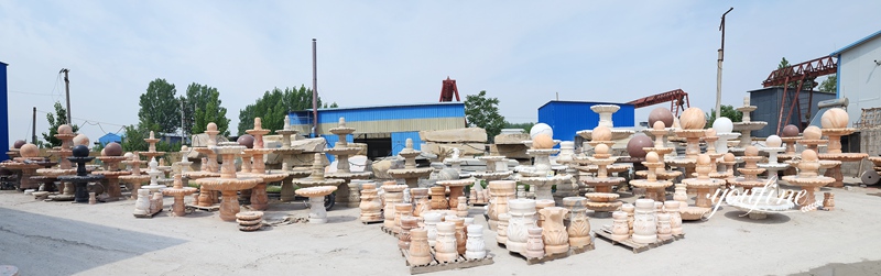 Sunset Red Marble Rolling Ball Water Fountain