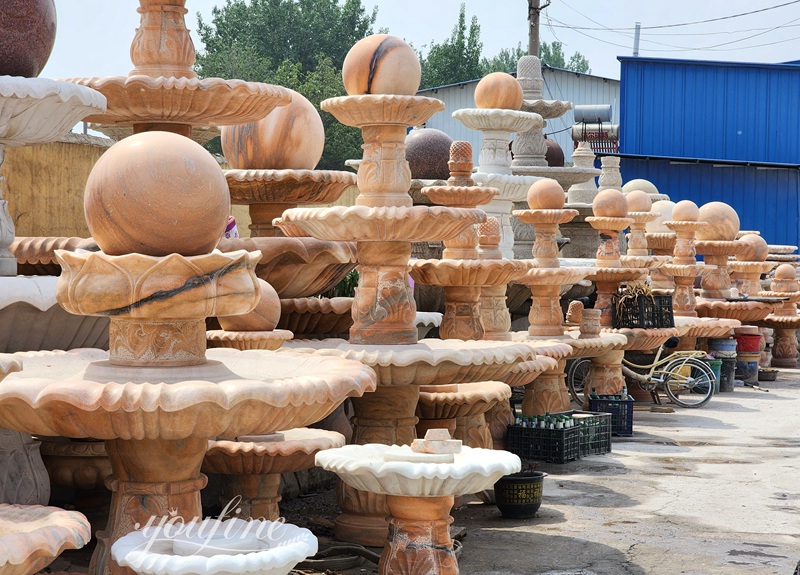 Sunset Red Rolling Ball Water Fountain