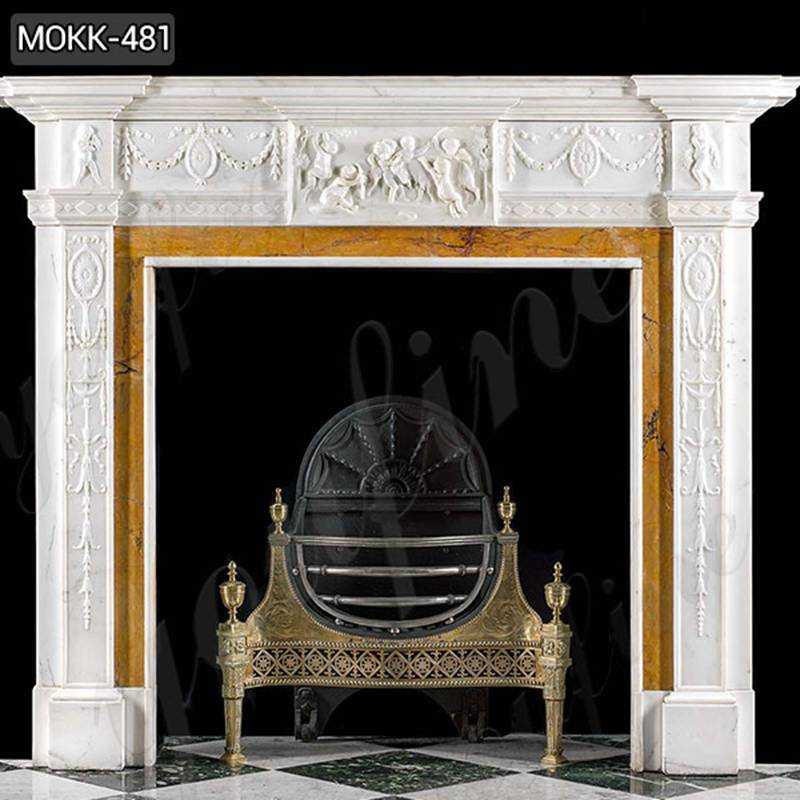 Hand Carved White Marble Georgian Fireplace Mantel Suppliers MOKK-481