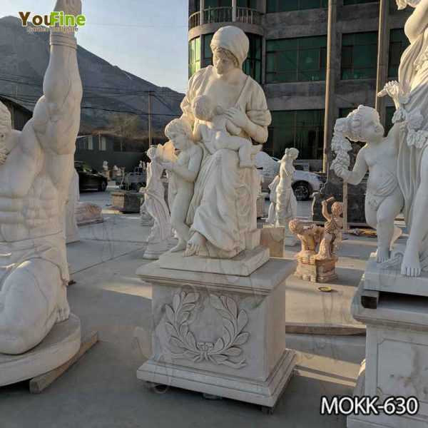 White Marble Woman and Children Statue