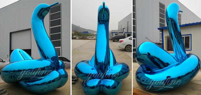 large outdoor garden blue balloon swan