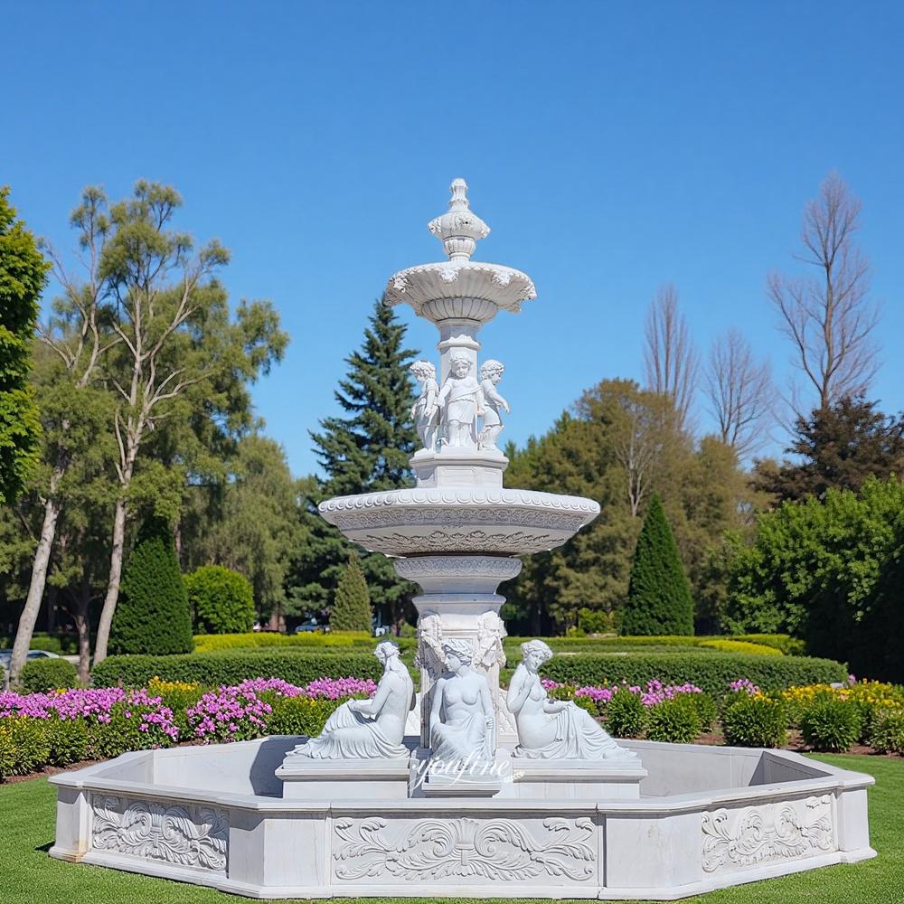 Seated Female and Standing Child Sculpture Lawn Fountain MOKK-676