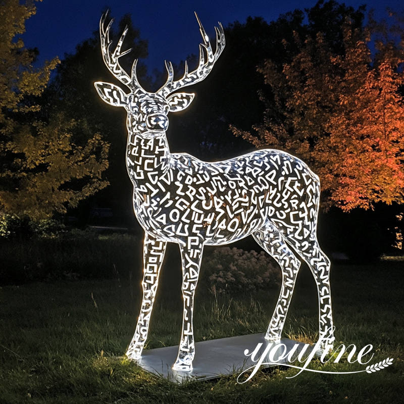 metal craft deer sculpture for park decor