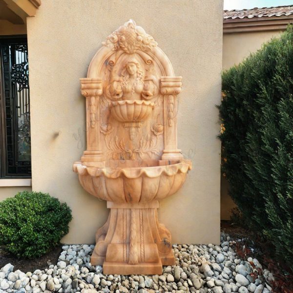 sunset red wall fountain outdoor