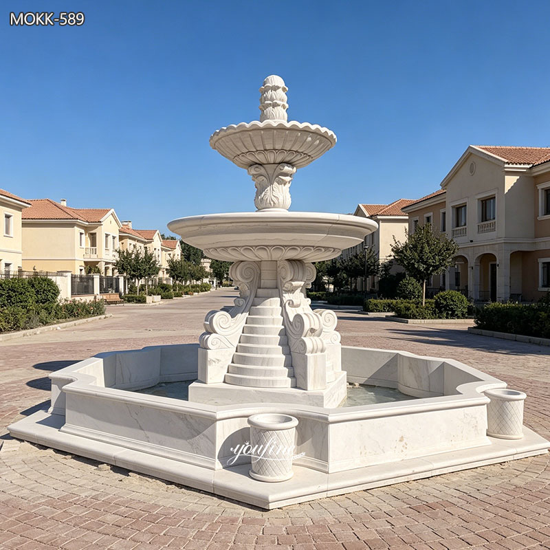 white 2 tier fountain with pump​