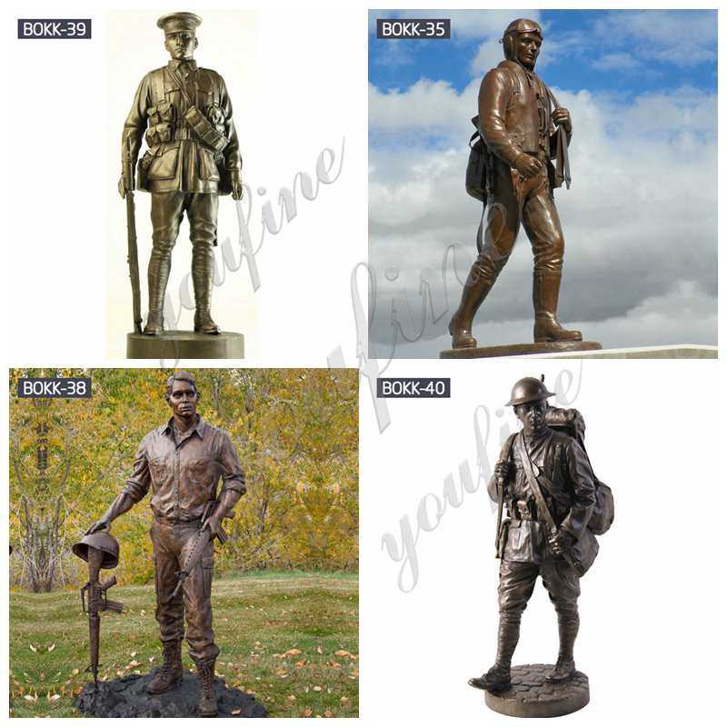 Antique Bronze Soldier Sculpture