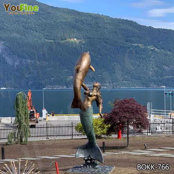 Antique Large Bronze Mermaid Statue Made for Norwegian Client BOKK-766