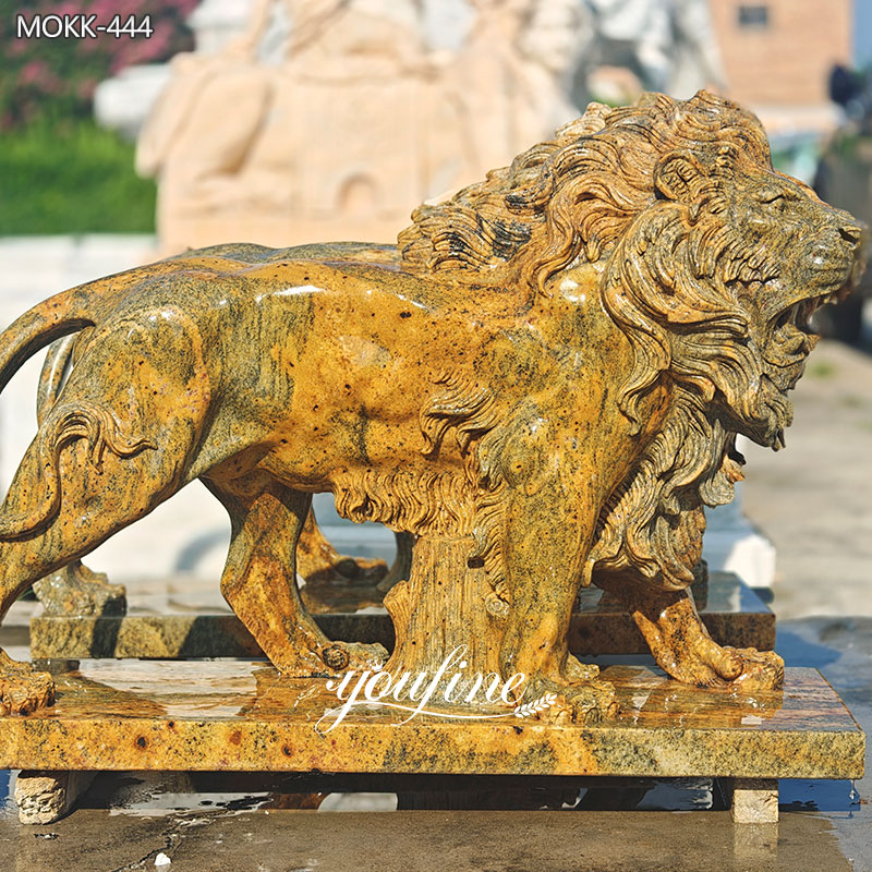 Beige marble Lion Statues
