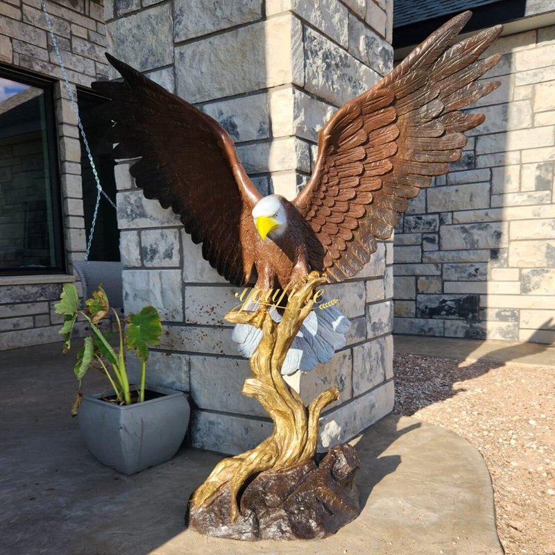 bronze bald eagle statue