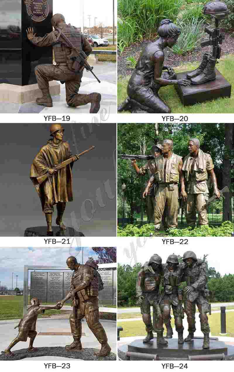 Bronze Kneeling Soldier Statue