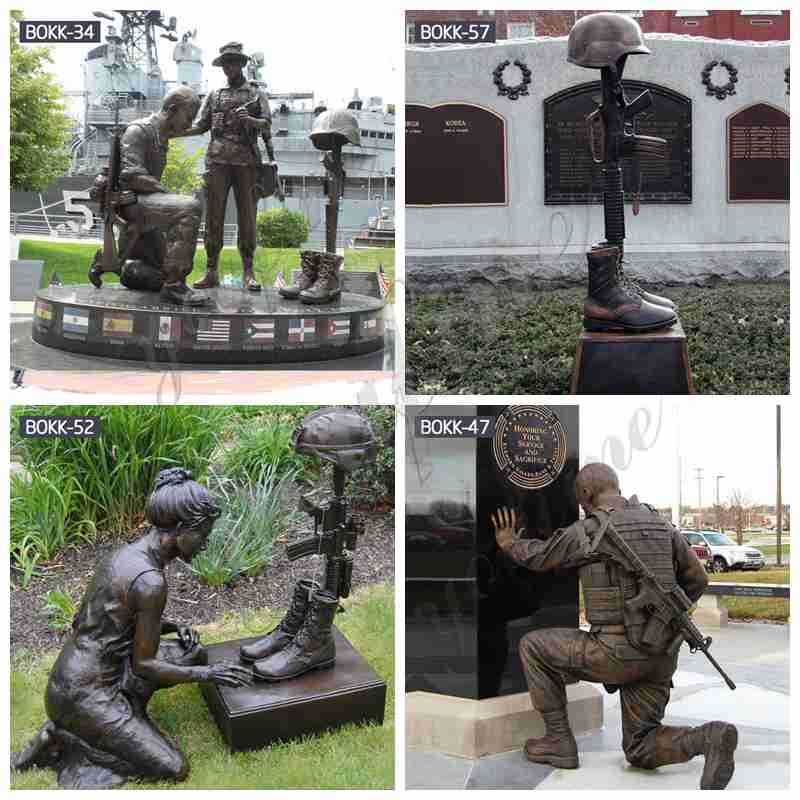 Bronze kneeling Soldier Sculpture